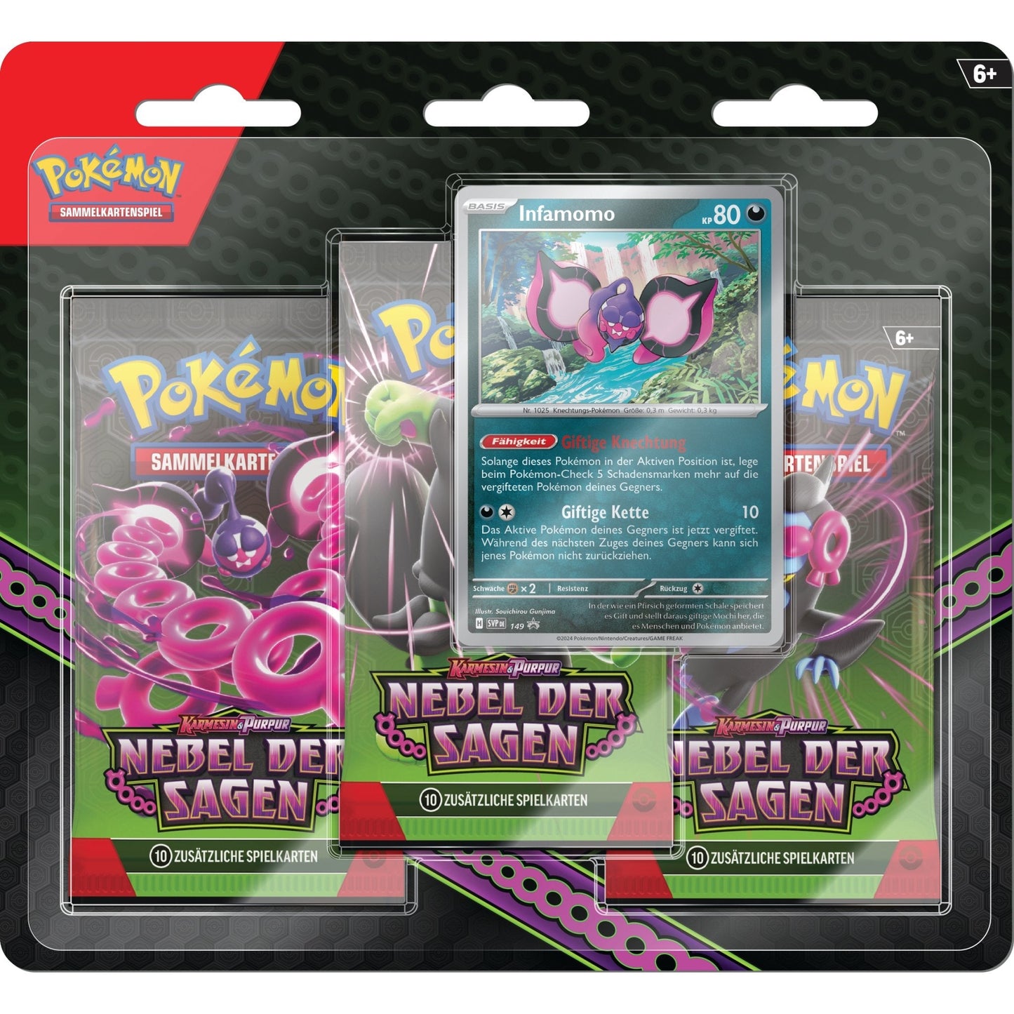 Vorbestellung: KP06.5 Karmesin & Purpur Nebel der Sagen 3-Pack Blister Infamomo (DE) - Charicards Inh. Christian Jandt