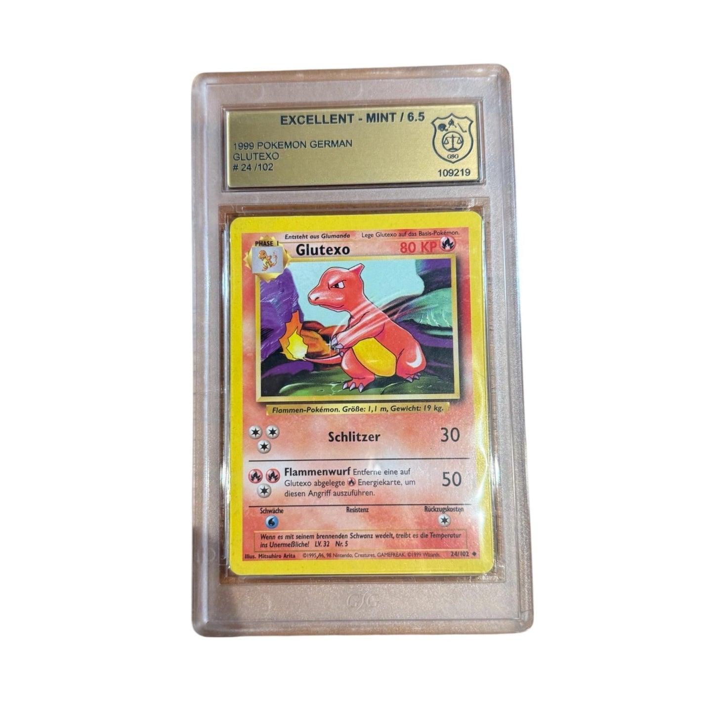 3er Bundle Base Set Glurak Glutexo Glumanda GSG Grading 6,5 (DE) - Charicards Inh. Christian Jandt