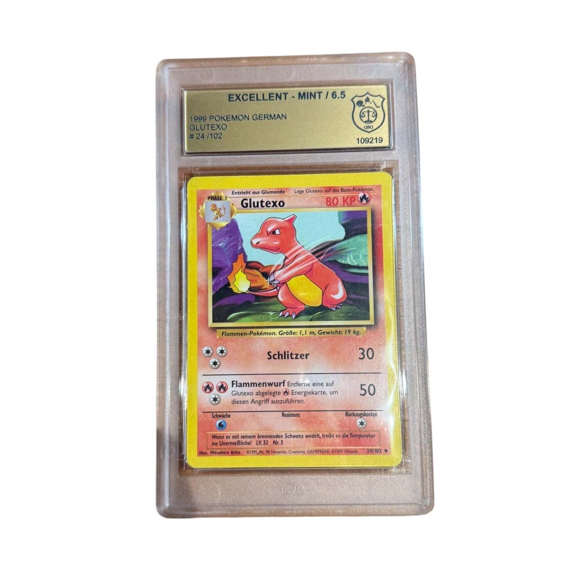3er Bundle Base Set Glurak Glutexo Glumanda GSG Grading 6,5 (DE) - Charicards Inh. Christian Jandt