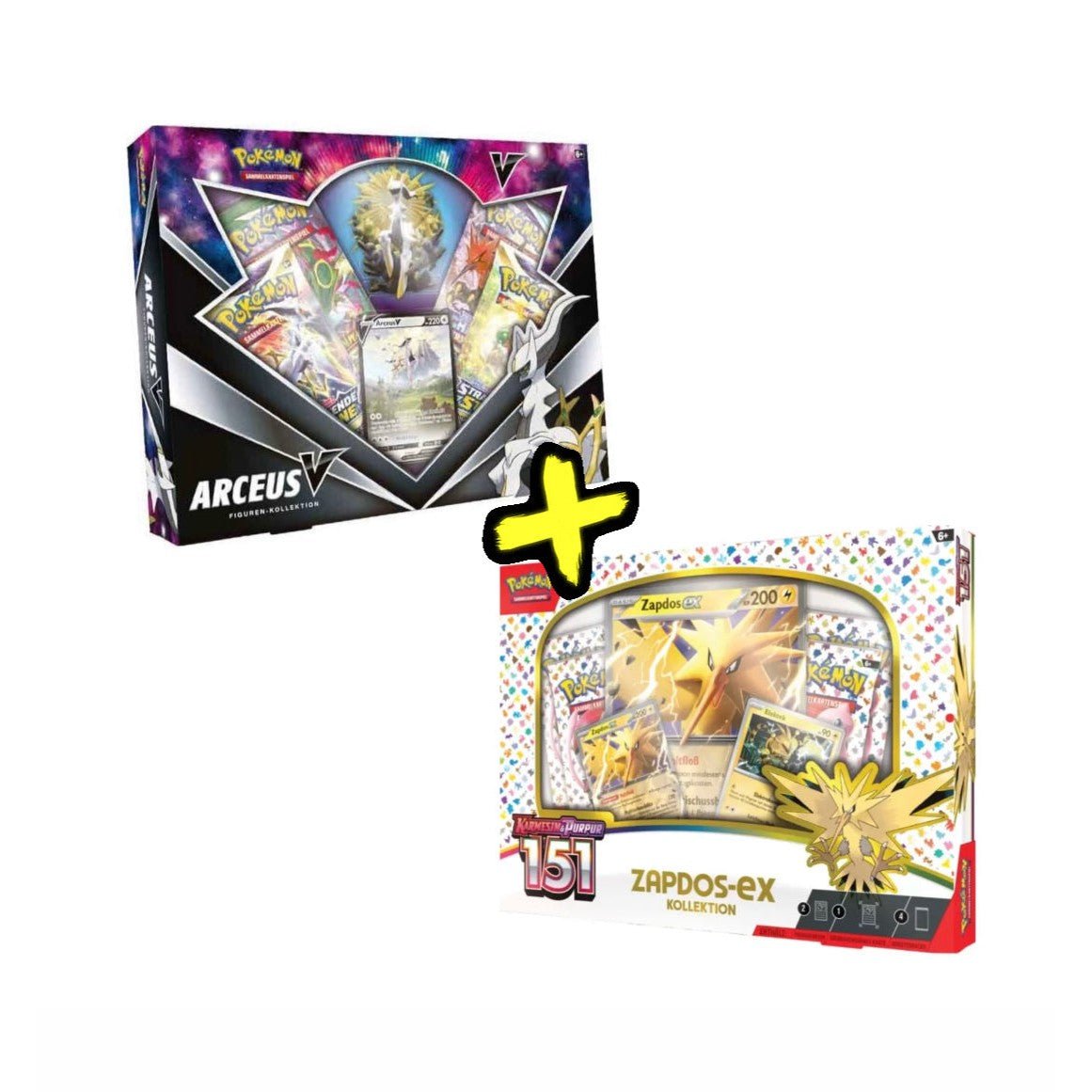 Bunde -151 Karmesin & Purpur - Zapdos DE + Arceus V Figure Collection EN - Charicards Inh. Christian Jandt