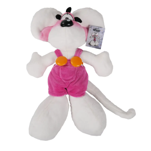 Diddl Plüschtier Diddl in rosa Latzhose 30 cm