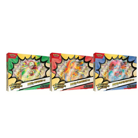Pokémon ME02.5 Erhabene Helden - Mega (Meganie, Impergator, Flambirex) (DE) 3er Set