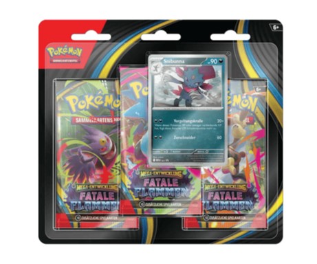 Pokemon ME02 Fatale Flammen 3er Blister (DE)