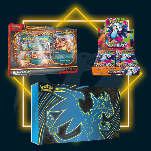 Glurak Bundle - Glurak Ultra Premium Kollektion DE, Spezial Kollektion DE & Inferno X JP - Charicards Inh. Christian Jandt