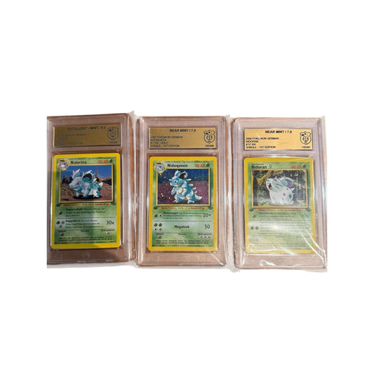 3er Bundle 1ST Edition Jungle Nidoqueen Nidorina Nidoran GSG 7 / 6,5