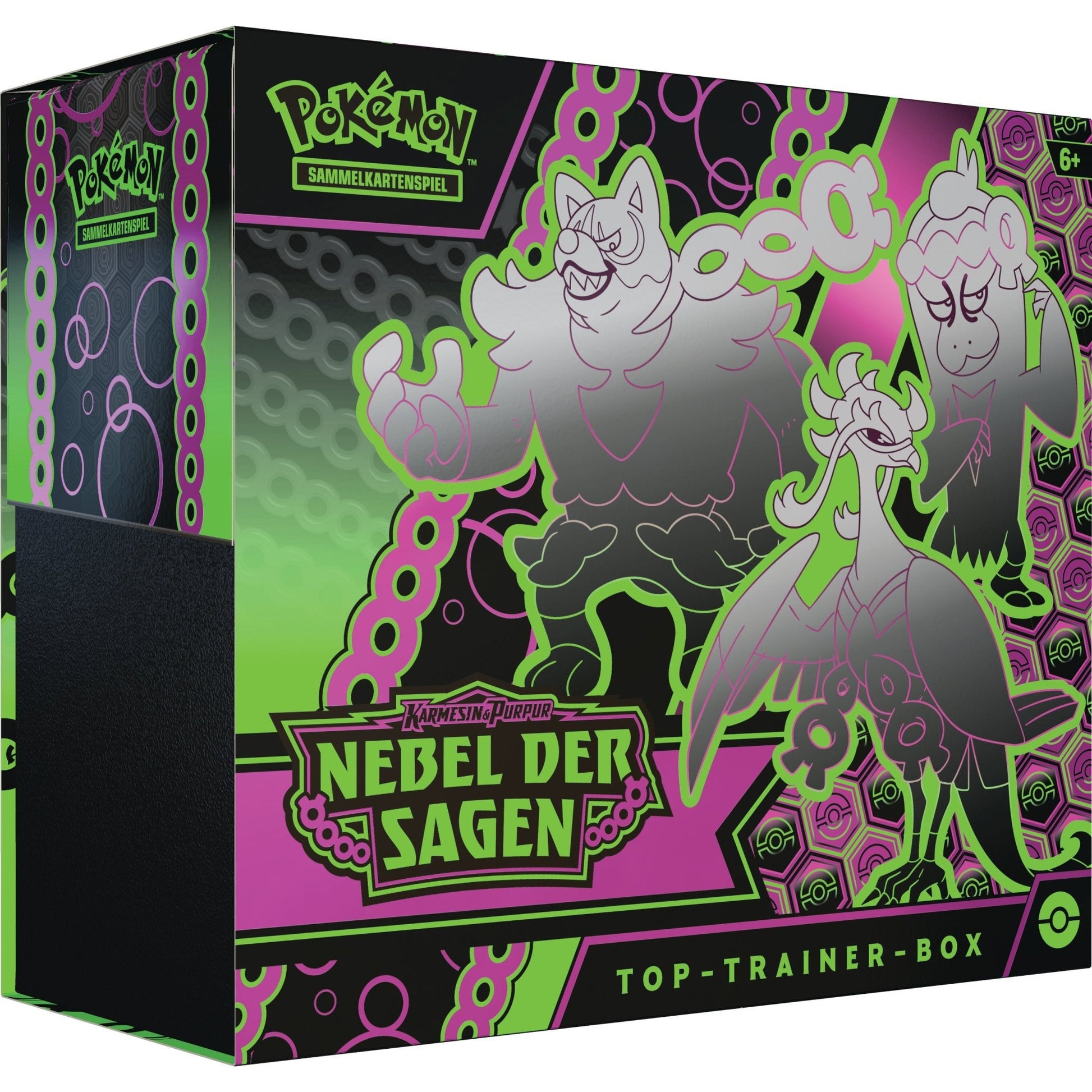 Vorbestellung: KP06.5 Karmesin & Purpur Nebel der Sagen Top Trainer Box (DE) - Charicards Inh. Christian Jandt