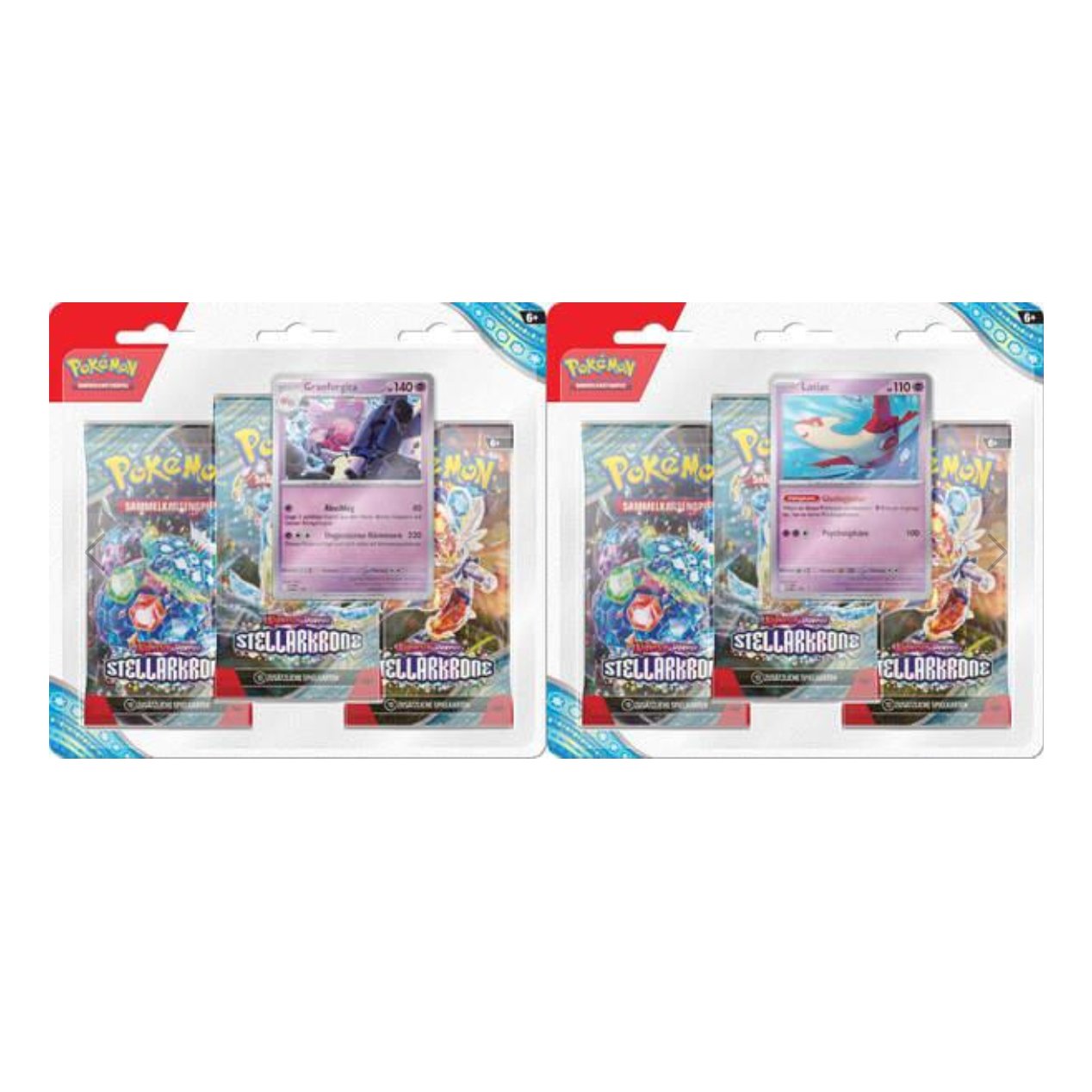 Vorbestellung: KP07.0 Karmesin & Purpur Stellarkrone 3 - Pack Blister (DE) - Charicards Inh. Christian Jandt